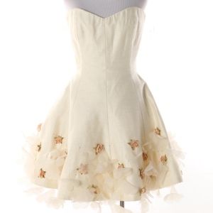 Ivory Floral Sweetheart Rosette Dress